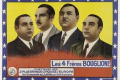 Poster Les quatre frères Bouglione, Bedos et Cie, papier, 28 x 38 cm, inv. 1955-46-105, Mucem © Marianne Kuhn / Mucem
