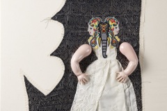 Delaine Le Bas, 'Gypsy' The Elephant In The Room, 2018, plastic and textiles,  70,05 x 66,40 x 0,40 cm, inv. 2022.22.1, Mucem © Marianne Kuhn / Mucem