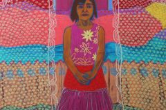 Zsófia Takács, Žáby III., 2023, pastel on HDF panel, 207 x 140 cm, courtesy of the artist