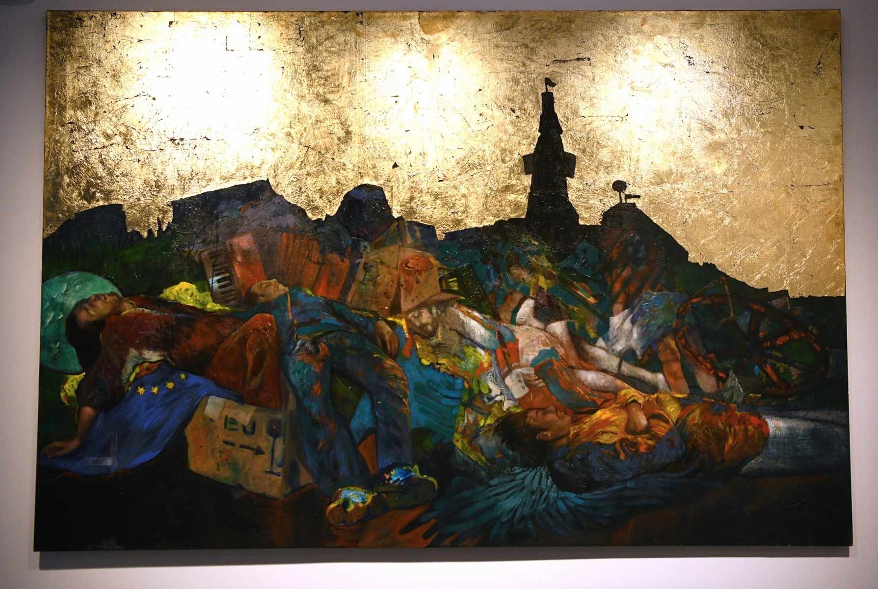 Zoran Tairović, Twilight or Dawn of Europe, 2012-2021. Acrylic, oil on canvas, 160x240 cm.