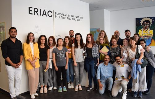 Schoolclash visiting ERIAC’s Exhibition “Roma Women Weaving Europe” on its last Week