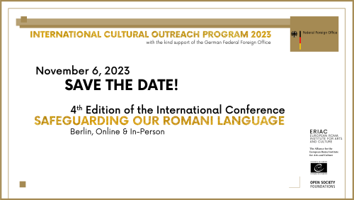 SAVE THE DATE! / Safeguarding Our Romani Language